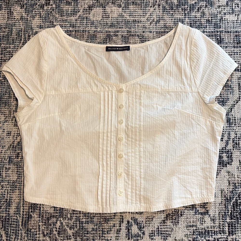 Brandy Melville cropped white shirt
